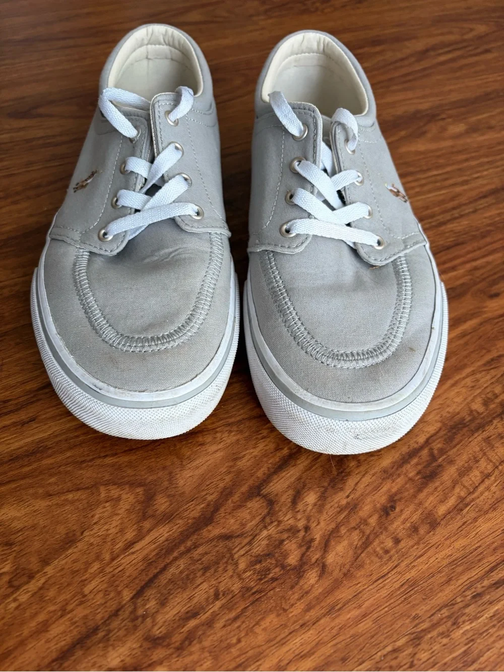 Polo by Ralph Lauren Men’s Light Gray Canvas Low-Top Sneakers